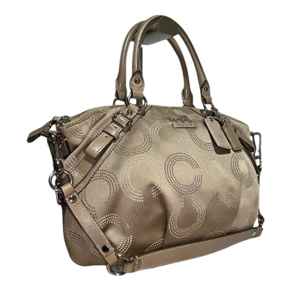 Coach Madison Embossed Op Art Sophia Satchel Shoulder Bag – Metallic C Print - Picture 3 of 11